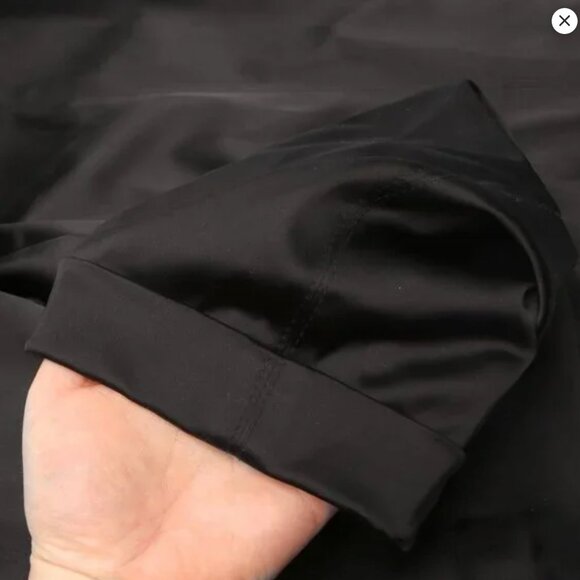 Hugo Boss Satin Straight Leg Dress Pants Black Trousers Party Fancy Classic - Picture 10 of 16